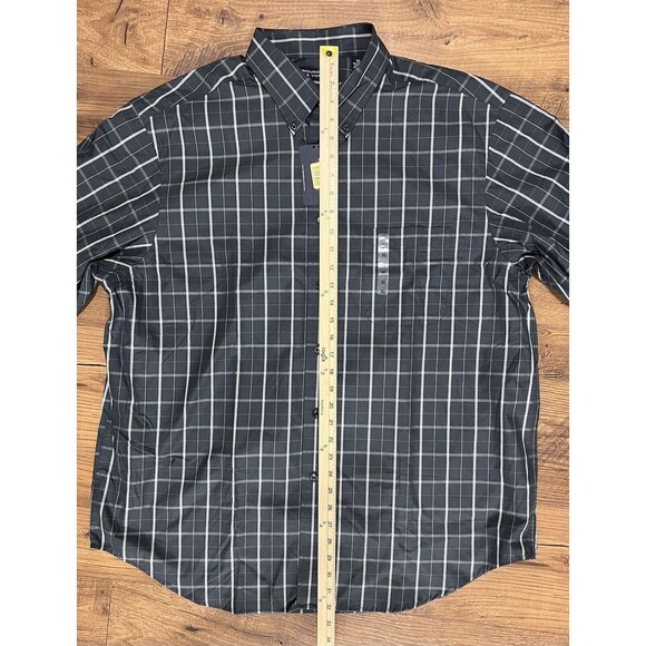 Roundtree & Yorke Button Down Shirt Mens XL Long Sleeve 80s Two-Ply Fabric, Grey - Picture 11 of 13